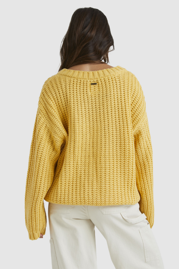 Billabong Clover Sweater Cable Knit - YELLOW