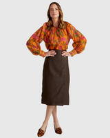 Fate & Becker Panama Top - Orange Floral