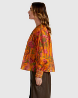 Fate & Becker Panama Top - Orange Floral