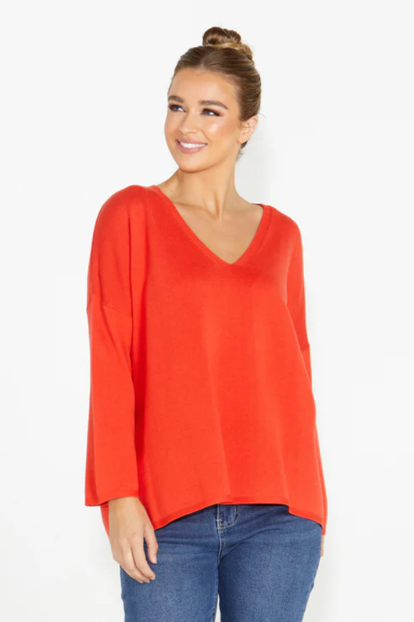 Sass Angelina Reversible Knit - RED