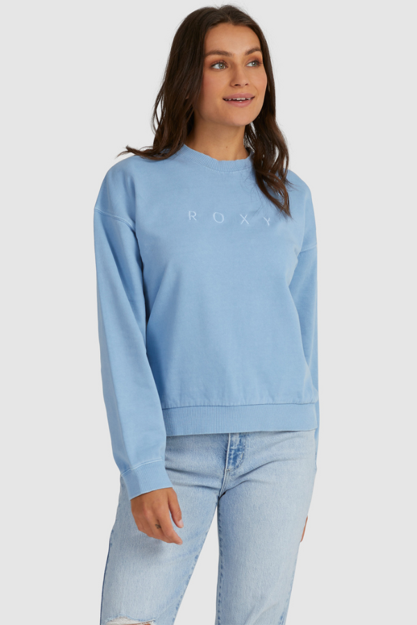 Roxy Until Daylight Crew Sweater - POWDER BLUE