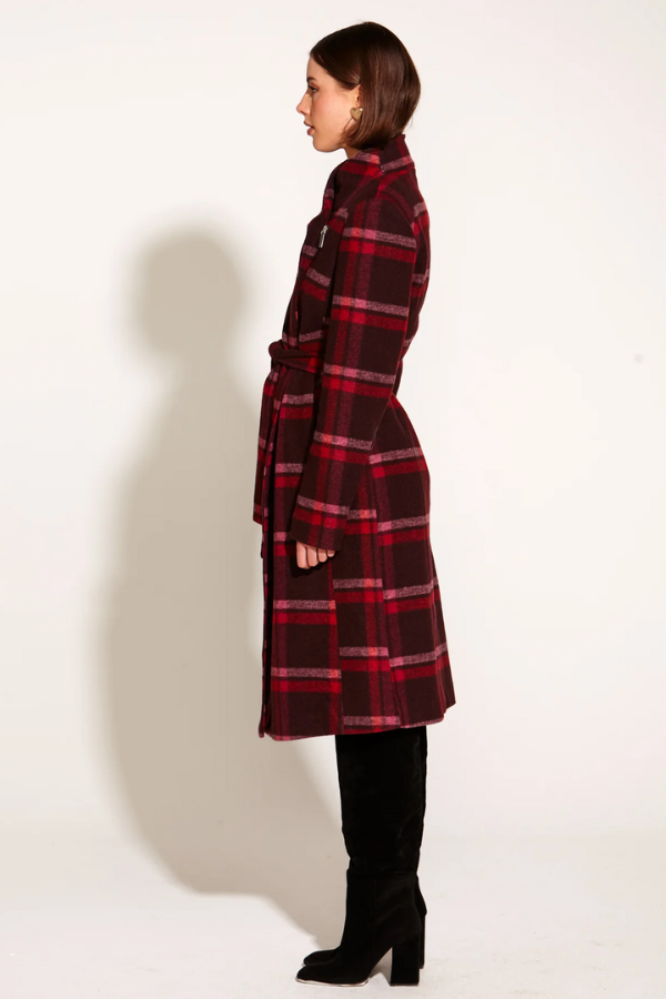 Fate & Becker Choose You Coat - Pink/Red Check