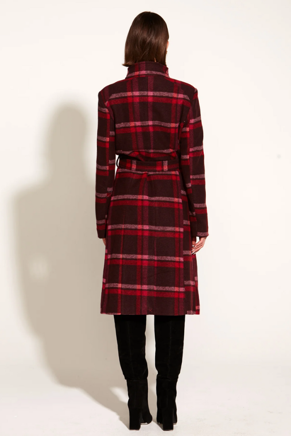 Fate & Becker Choose You Coat - Pink/Red Check