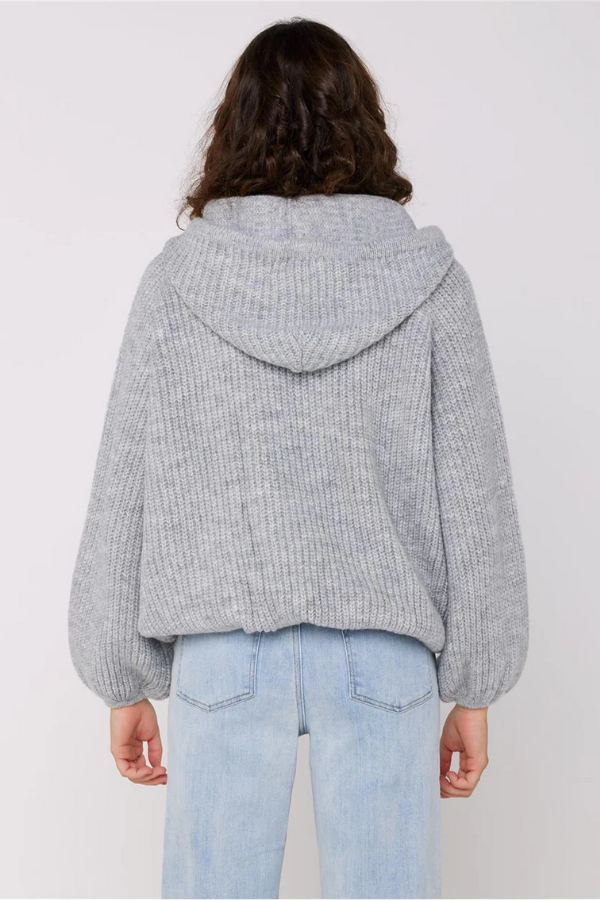 Sisstrevolution Hope Knit Hooded Sweater - GREY HEATHER
