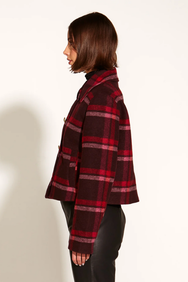 Fate & Becker Choose You Military Jacket - PINK RED CHECK
