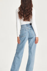 Junk Food Avril Wide Leg No Rips - BLUE