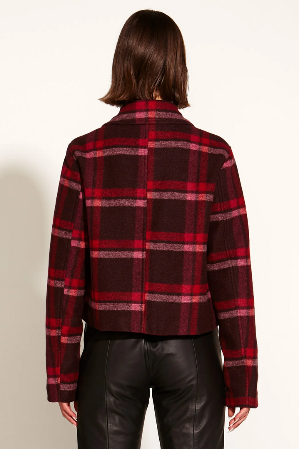 Fate & Becker Choose You Military Jacket - PINK RED CHECK