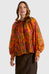 Fate & Becker Panama Top - Orange Floral