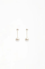Adorne Two Pearl Event Earrings - Gold/Cream