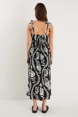 Among The Brave Nimbus Strap Maxi Dress - Black Ivory Leaf