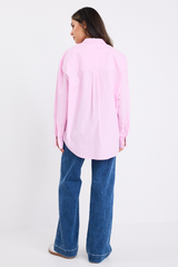 Stories Be Told Oversized Boyfriend Shirt - Pink Stripe