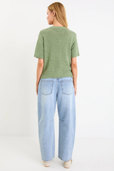 By Rosa Loveable Tape Yarn Knit Tee - Sage
