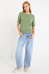 By Rosa Loveable Tape Yarn Knit Tee - Sage