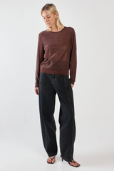 Sass Maiken Lurex Knit Jumper - Chocolate Brown