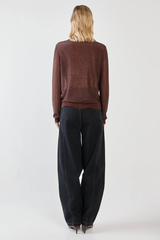 Sass Maiken Lurex Knit Jumper - Chocolate Brown