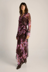 Fate & Becker Isla Wrap Dress - Dark Flower Print