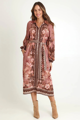Fate & Becker Nina Shirt Dress - Dark Scarf Print