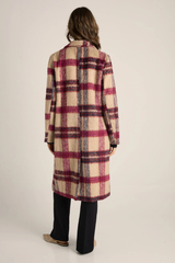 Fate & Becker Harlow Check Longline Coat - Pink Check