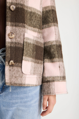 Stories Be Told Solace Check Oversized Jacket - Chocolate Pink Check
