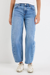 Among The Brave Graduate Blue Non Stretch Barrel Jeans - 90s Blue