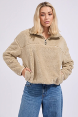 Billabong Groovin Half Zip Crew Sweater - COYOTE