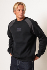 Billabong Bad Dog Crew Neck Fleece Top - BLACK