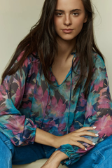 Sass Willow Tie Front Blouse - Orchid