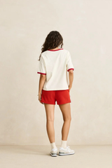 Rhythm Oceanview Ringer Tee - CHERRY