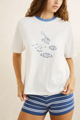 Rhythm Fish Raglan T-Shirt - WHITE