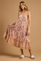 Billabong Just For You Shine On Midi Dress - SUNSTONE