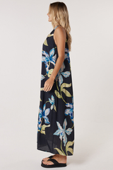 Fate & Becker Athena Maxi Dress - Black Floral