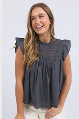 Foxwood Adelyn Top - Charcoal