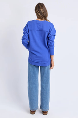 Foxwood Simplified Metallic Crew - Blue