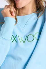 Foxwood Simplified Metallic Crew - LT Blue/Lime