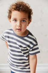 Jamie Kay Hunter Pima Tee - Lava/Tofu Stripe