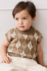 Jamie Kay Marcus Knit Vest - Jaquard Pecan