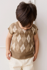 Jamie Kay Marcus Knit Vest - Jaquard Pecan