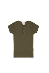 Jamie Kay Modal Henley Tee - Khaki