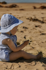 Nature Baby Sunhat Linen - Blue Stripe