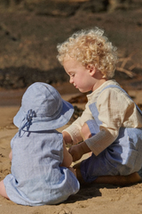 Nature Baby Sunhat Linen - Blue Stripe