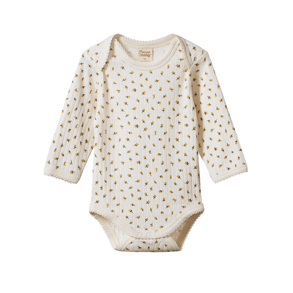 Nature Baby L/S Bodysuit Pointelle - Tulip Print