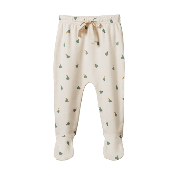 Nature Baby Footed Rompers - Petite Pear Print