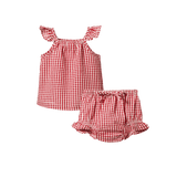 Nature Baby Petal Set Gingham- Red Check