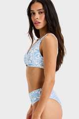 Roxy Flowers Wave Underwire D Cup Bikini Top - SKY BLUE