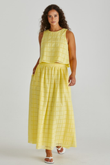Sass Helmi Broderie Full Skirt - Yellow