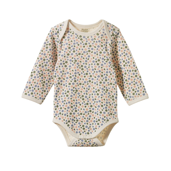 Nature Baby Long Sleeve Bodysuit - Chamomile Blooms