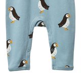 Nature Baby Henley Pyjama Suit - Puffin Print