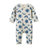 Nature Baby Henley Pyjama Suit - Twilight Print