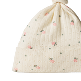 Nature Baby Knotted Beanie - Pointelle Posey Blossom Print