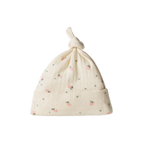 Nature Baby Knotted Beanie - Pointelle Posey Blossom Print